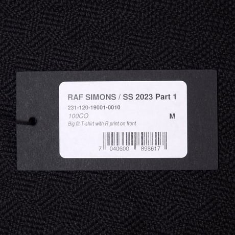 ラフシモンズ RAF SIMONS Big fit T-shirts with R print on front コットン ホワイト