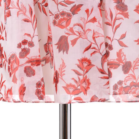 アーデム ERDEM パフスリーブプリントブラウス コットンシルク ホワイトレッド