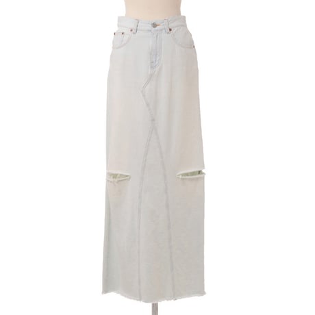 エムエムシックス メゾンマルジェラ MM6 MAISON MARGIELA マキシ丈スカート デニム ライトブルー