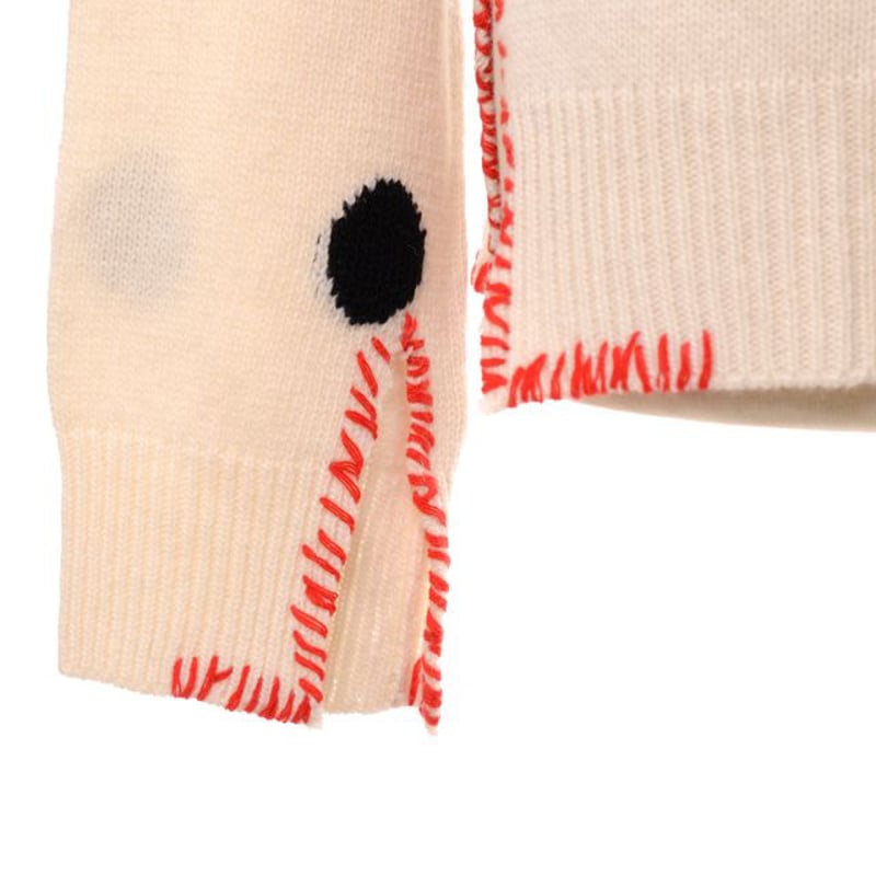 マルニ Marni Vネック刺繍水玉カーディガン ヴァージンウール マルニ Marni Vネック刺繍水玉カーディガン ヴァージンウール