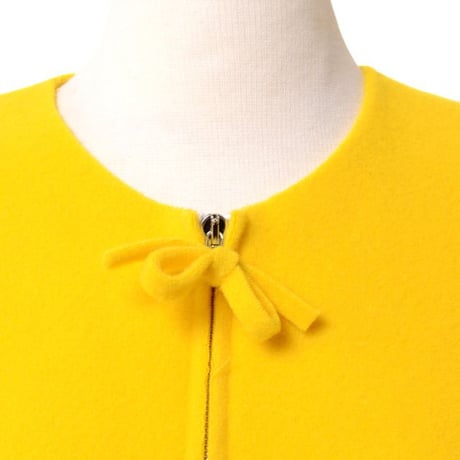 ラフシモンズ RAF SIMONS リボンジップノースリーブドレス フラノ イエロー