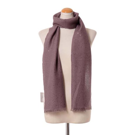 ブルネロクチネリ Brunello Cucinelli スパンコールストール カシミアシルク パープル
