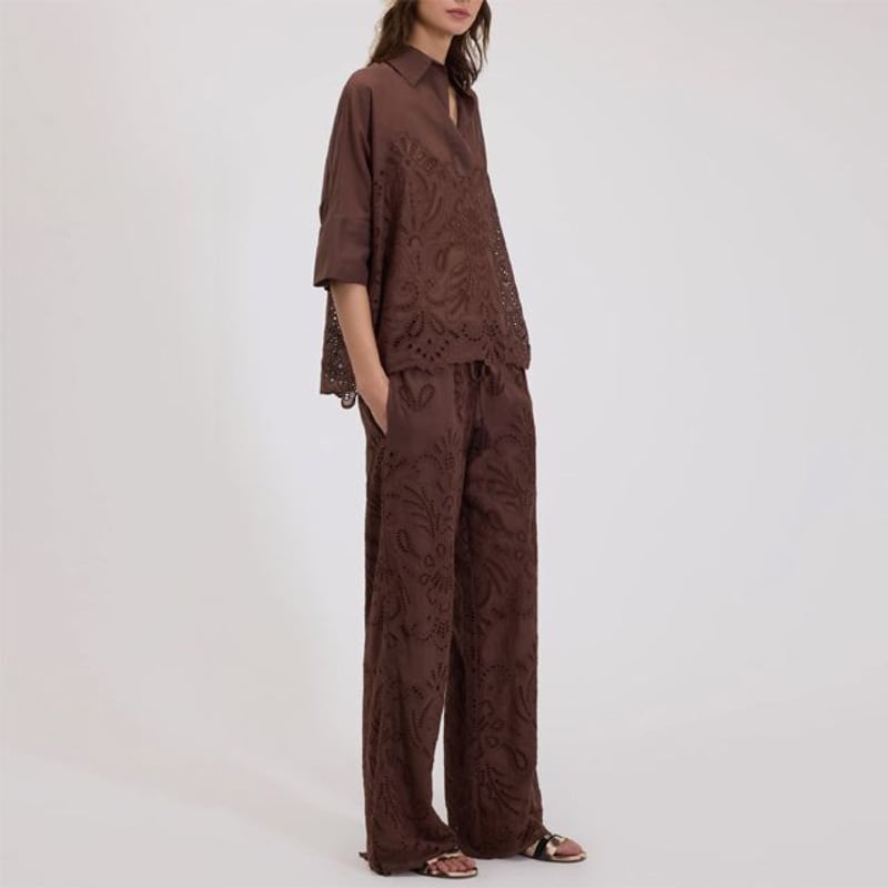 エルマノシェルビーノ ermanno scervino ウエストゴムレースパンツ