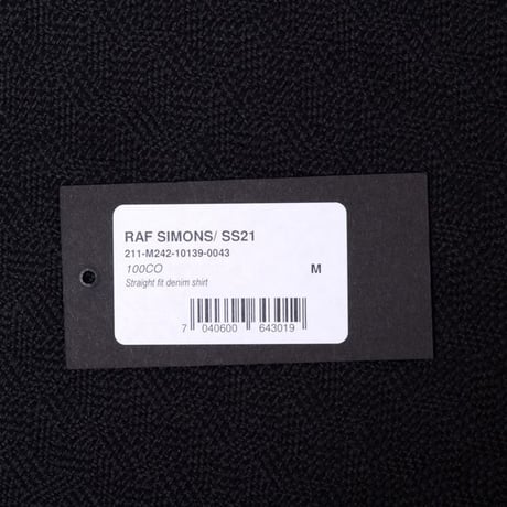 ラフシモンズ RAF SIMONS ストレートフィットデニムシャツ コットン ネイビー