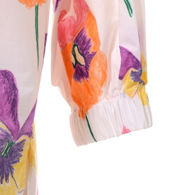 MARNI ブルーフローラル Vカットブラウス MARNI ブルーフローラル Vカットブラウス