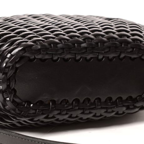 インポートブランド import brand ブルーノロッシ BRUNO ROOSI メッシュ編みバッグ 牛革 ブラック