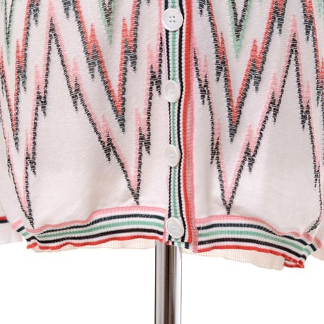 ミッソーニ Missoni Ｖネックカーディガン コットンレーヨン ホワイト