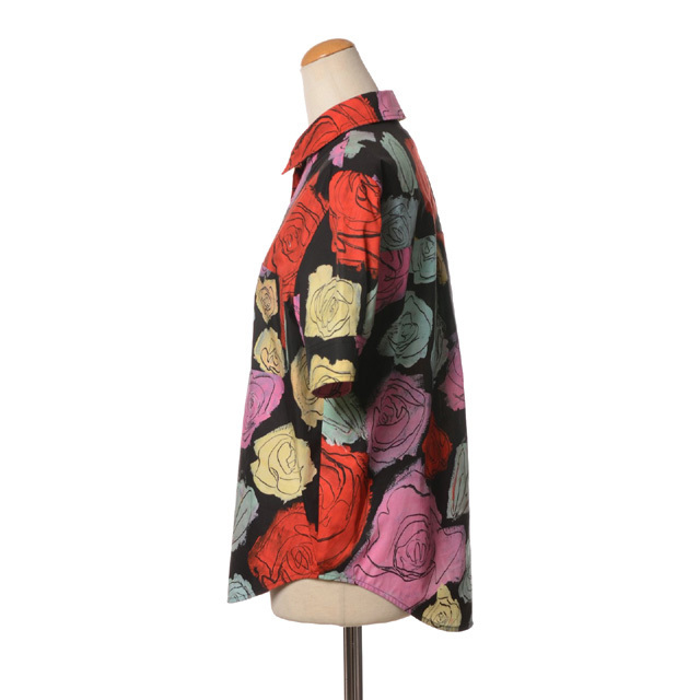 MARNI マルニ 花柄 フラワープリント 袖フリル 半袖 ブラウス コットン マルニ Marni 半袖ブラウス コットン フラワープリント | YOKOAUNTY