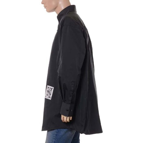 エムエムシックス メゾンマルジェラ MM6 MAISON MARGIELA オーバーシャツ タフタ ブラック