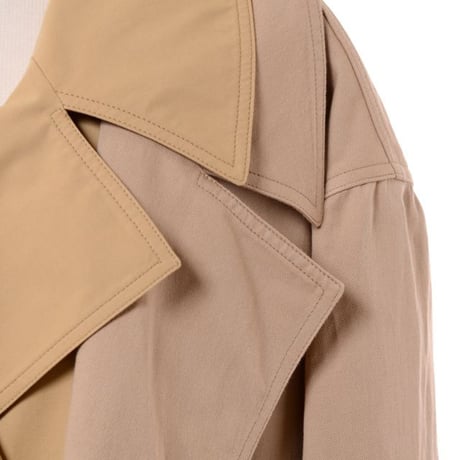 ルメール LEMAIRE ダブル襟ショート丈トレンチ コットンリネン ベージュ