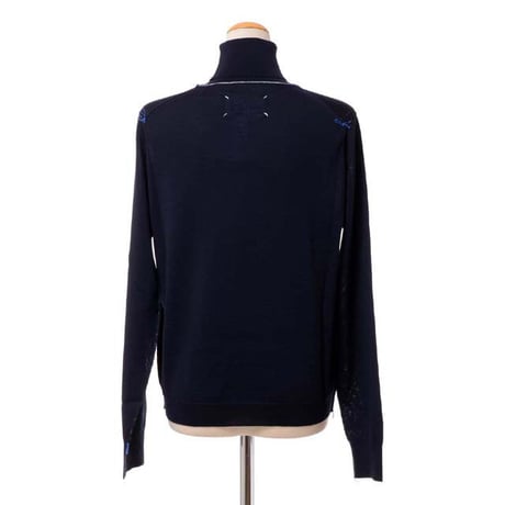 メゾン マルジェラ Maison Margiela ハイネックセーター ハイゲージメリノウール ネイビー
