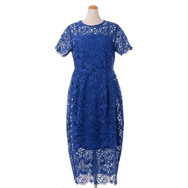 レキサミ rekisami 半袖レースワンピース ポリエステル ブルー | YOKOAUNTY