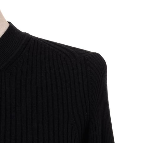 プロエンザスクーラー Proenza Schouler 丸襟リブ長袖セーター シルクカシミア ブラック