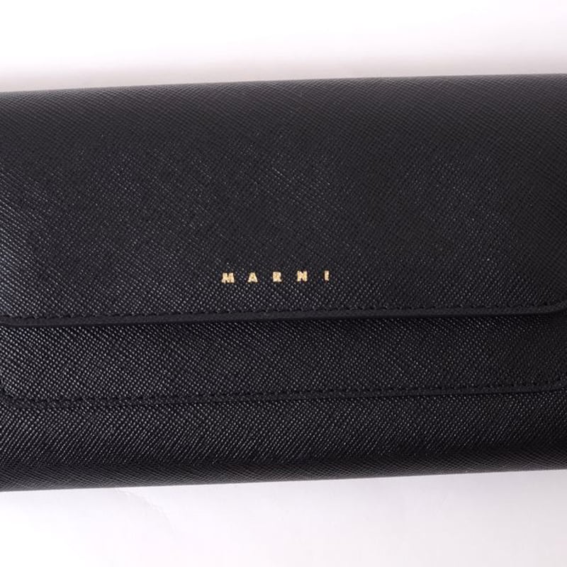 マルニ Marni フラップ付き長財布 サフィアノーレザー ブラック マルニ Marni フラップ付き長財布 サフィアノーレザー ブラック