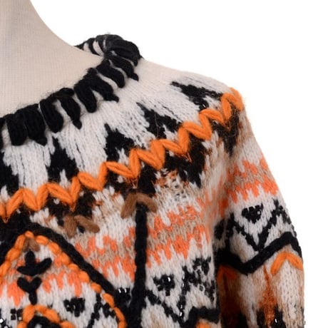 エルマノシェルビーノ ermanno scervino ノルディックセーター ウールなど ホワイトミックス