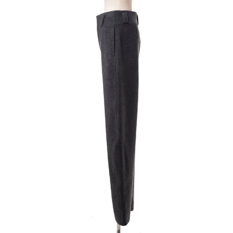 ルメール LEMAIRE ワイドパンツ 厚手のウールカシミア グレイ