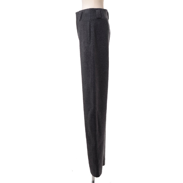 ルメール LEMAIRE ワイドパンツ 厚手のウールカシミア グレイ 正規取扱