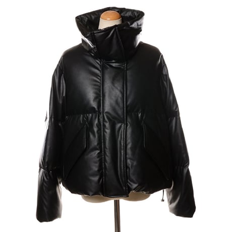 エムエムシックス メゾンマルジェラ MM6 MAISON MARGIELA ダウンジャケット エコレザー ブラック