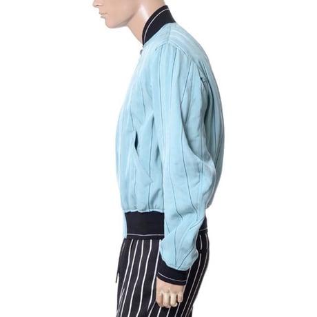 ハイダーアッカーマン Haider Ackermann ストライプMA1ボンバージャケット ミントブルー