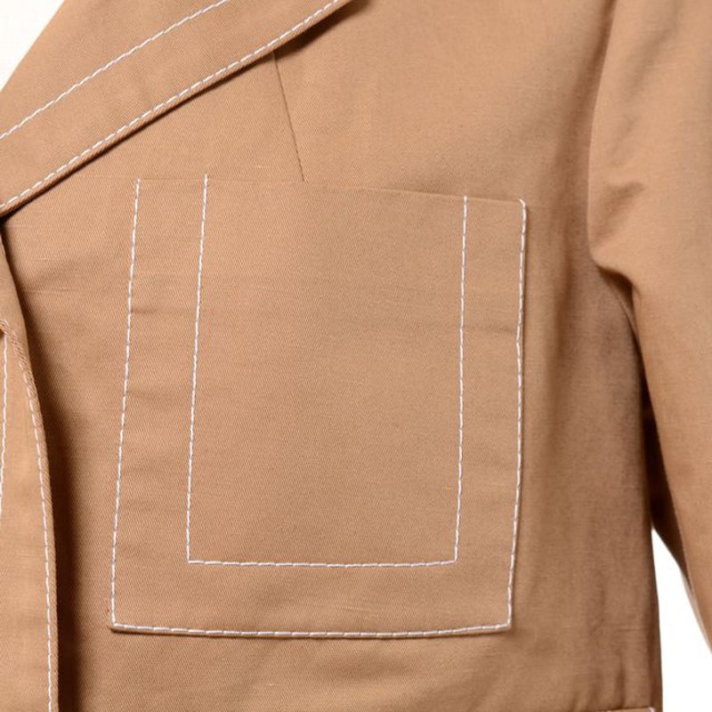 マルニ Marni ステッチ入り七分袖ジャケット コットンリネン デューン 