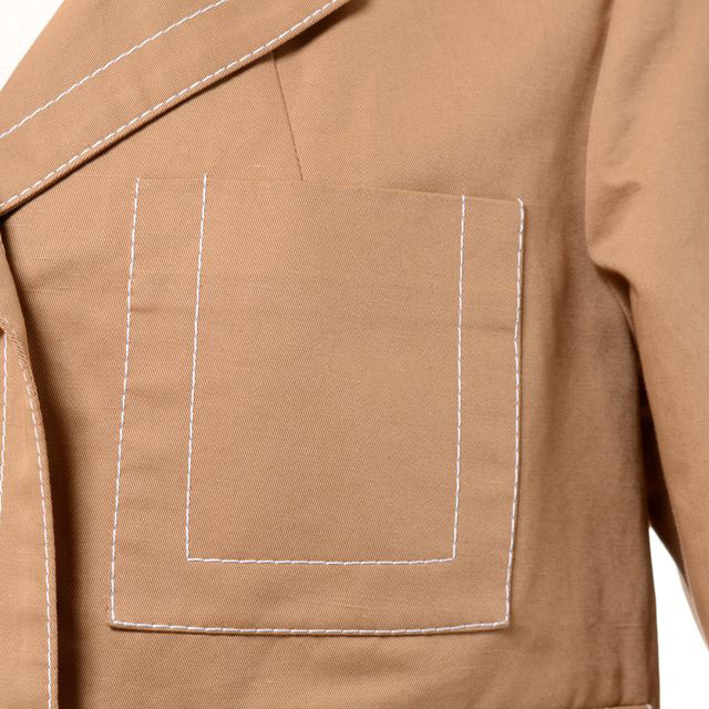 希少 MARNI 上質 コットン リネン 七分袖 デザイン トレンチコート