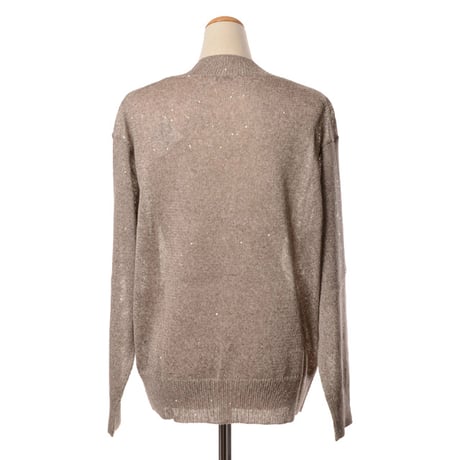 ブルネロクチネリ Brunello Cucinelli Ｖネックセーター 麻 グレージュ