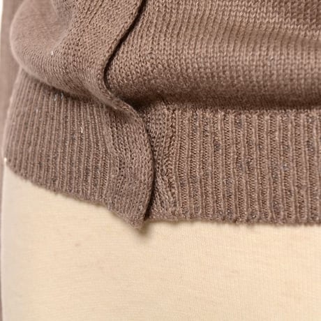 ブルネロクチネリ Brunello Cucinelli 丸襟長袖カーディガン リネンシルク ブラウン