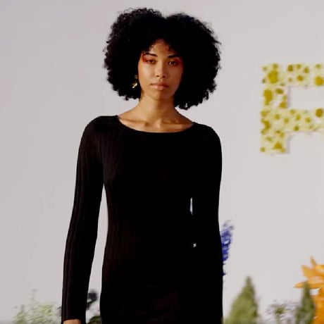ソニアリキエル SONIA RYKIEL 長袖ワンピース リブジャージーニット ブラック