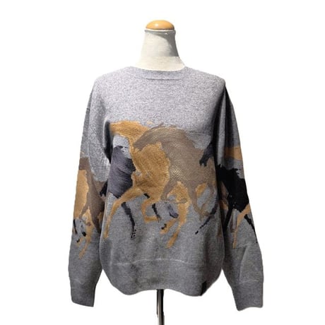 ステラマッカートニー stella mccartney 競馬インターシャセーター ハイゲージウール グレー 正規取扱
