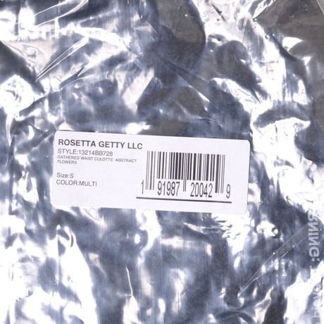 ロゼッタゲッティ ROSETTA GETTY ウエストゴムワイドパンツ レーヨンストレッチ アブストラクトフラワー