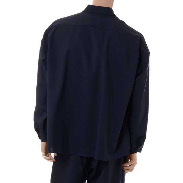 マルニ Marni シャツ トロピカルウール ブルーブラック | YOKOAUNTY