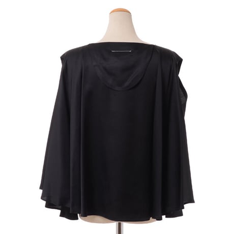 エムエムシックス メゾンマルジェラ MM6 MAISON MARGIELA Ｖネックブラウス サテン ブラック