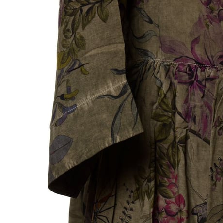 インポートブランド import brand プルマナック PLOUMANAC'H 七分袖チュニックワンピース レーヨン 花柄オリーブ
