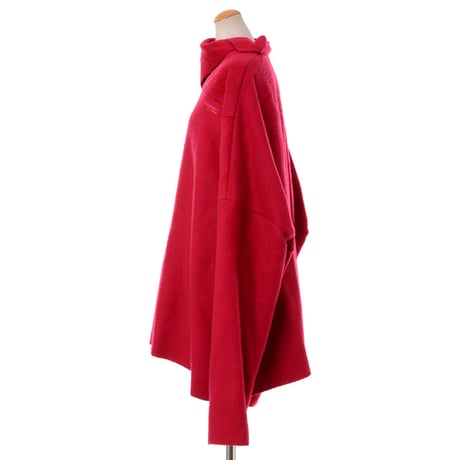 ラフシモンズ RAF SIMONS 襟付きワイドトップス 圧縮カシミア一枚仕立て フーシャ