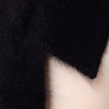 ラフシモンズ RAF SIMONS ニットスカーフ モヘア ブラック