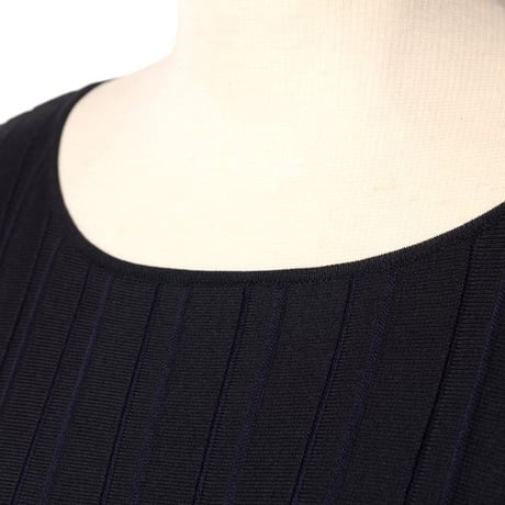 アニオナ AGNONA ラウンドネックセーター シルクコットン ネイビーパープル