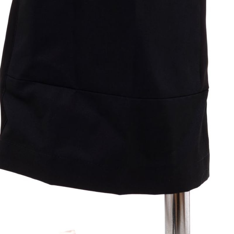 ラフシモンズ RAF SIMONS ワイドパンツ コットン混合 ブラックサテン