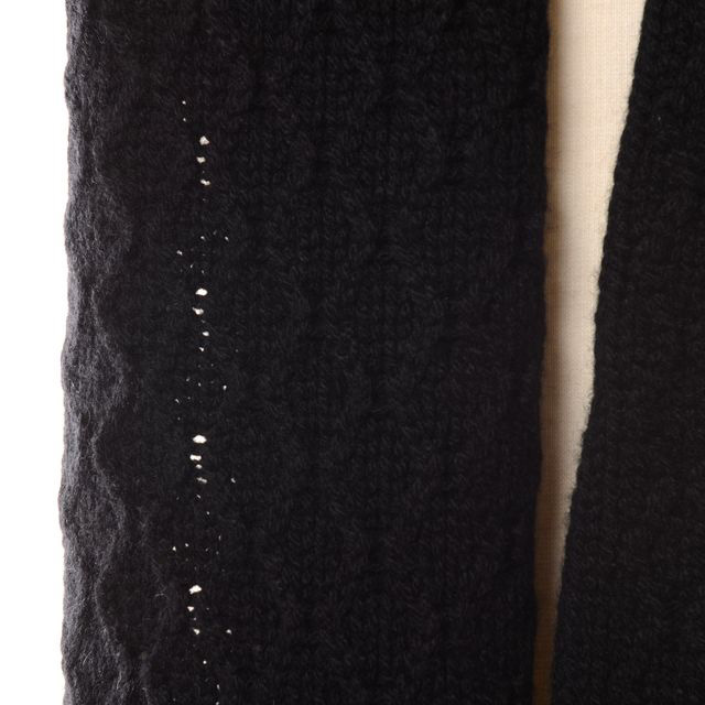 AGNONA カシミヤ100%マフラー アニオナ AGNONA アラン編みマフラー カシミヤ ブラック | YOKOAUNTY