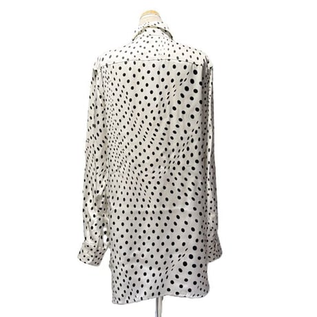 ステラマッカートニー stella mccartney ポルカドッド長袖ブラウス フォレストフレンドリービスコース ホワイト 正規取扱
