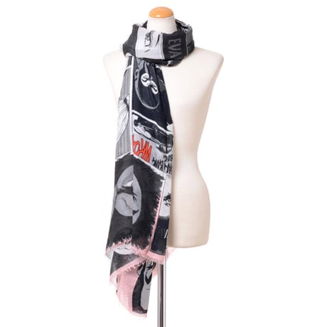 ファリエロサルティ Faliero Sarti EvaKant長方形ストール モダールカシミア コミックプリント
