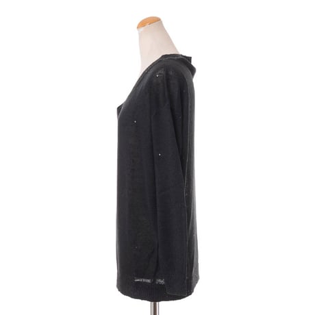 ブルネロクチネリ Brunello Cucinelli Vネックセーター リネンシルクニット ブラック