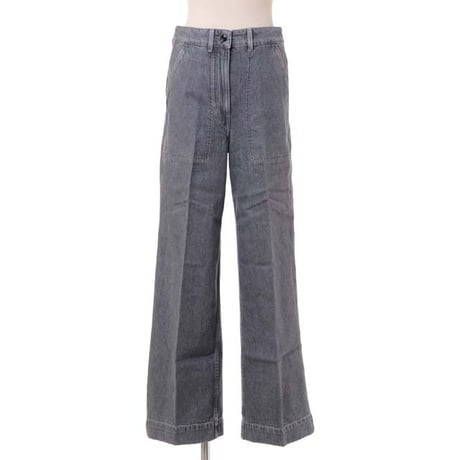 ルメール LEMAIRE ワイドジーンズ コットン ストーングレー
