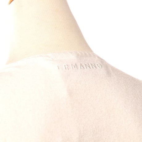 エルマノシェルビーノ ermanno scervino ビジュー付きカーディガン ストレッチ ホワイト