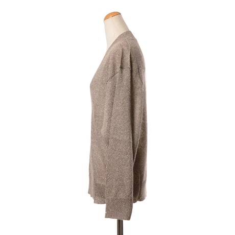 ブルネロクチネリ Brunello Cucinelli Ｖネックセーター 麻 グレージュ
