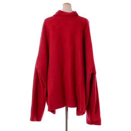 ラフシモンズ RAF SIMONS 襟付きワイドトップス 圧縮カシミア一枚仕立て フーシャ