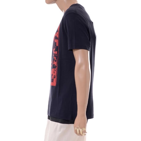RAF SIMONS ラフシモンズ STONED AMERICA スリムフィットTシャツ コットン ダークネイビー