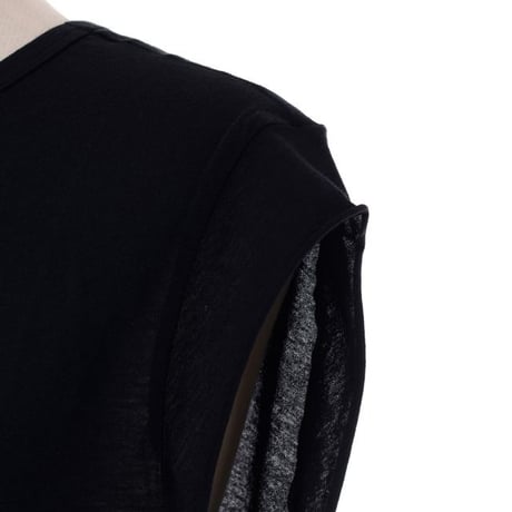 アンドゥムルメステール ann demeulemeester ムーンプリントタンクトップ コットンジャージー ブラックプリント