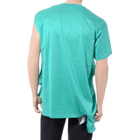 ラフシモンズ RAF SIMONS オープンサイドTシャツ コットン グリーン