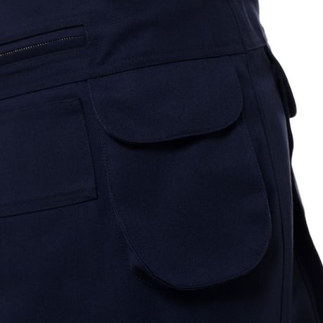 ラフシモンズ RAF SIMONS ポケット付き巻きスカート コットン混合 ネイビー