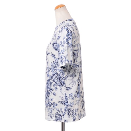 アーデム ERDEM 半袖カットソー コットンジャージー ネイビークリーム
